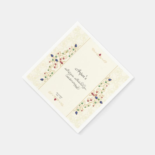 アンナパラシャン最初の米式の写真ウェルカムサイン スタンダードカクテルナプキン (角)