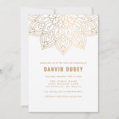 アンナパラシャン金ゴールドホワイトマンダラファースト米式 招待状 (正面)