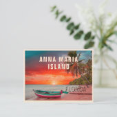 アンナマリアアイランドフロリダパームツリービーチヴィンテージ ポストカード (スタンド正面)