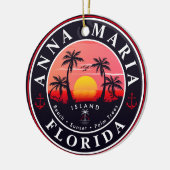 アンナマリアアイランドフロリダレトロサンセットディ土産 セラミックオーナメント (左)