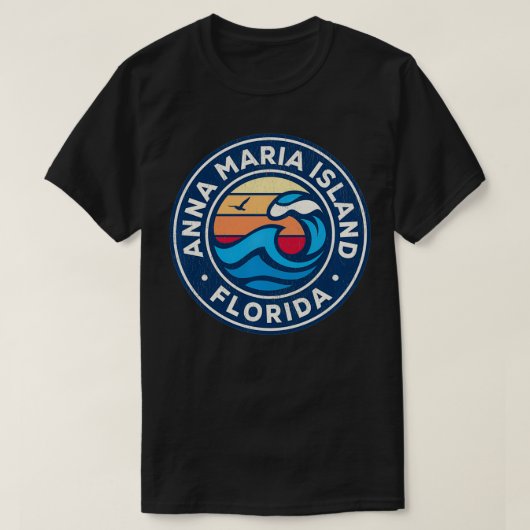 アンナマリアアイランドフロリダFLヴィンテージ航海の波 Tシャツ (デザイン正面)