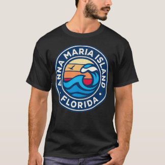 アンナマリアアイランドフロリダFLヴィンテージ航海の波 Tシャツ
