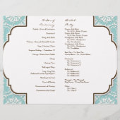 アンナリーゼダマスク – フォーマル結婚式 プログラム (裏面)