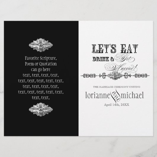 アンナリーゼダマスク – フォーマル結婚式 プログラム (正面)