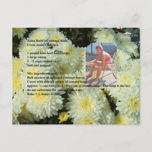 アンナルースのキャベツ転がレシピはがき ポストカード (正面)