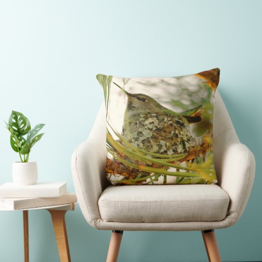 アンナ素晴らしのハミングバードの母を巣に クッション (椅子)