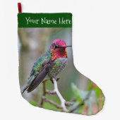 アンナ素晴らしズハミングバードオンプラムツリーブランチ ラージクリスマスストッキング (正面)