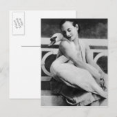 アンナ・パブロヴァと彼女のペットのスワン・ジャック， c.1905 ポストカード (正面/裏面)