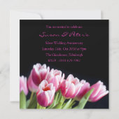 アンニバーシャルパーティーピンクチューリップ招待状 招待状 (裏面)