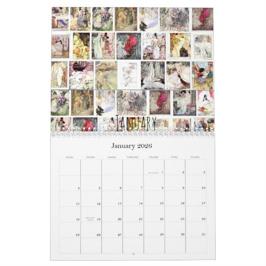 アンヌアンダーソンビクトリアンフェアヤテールイラスト カレンダー (1月 2026)