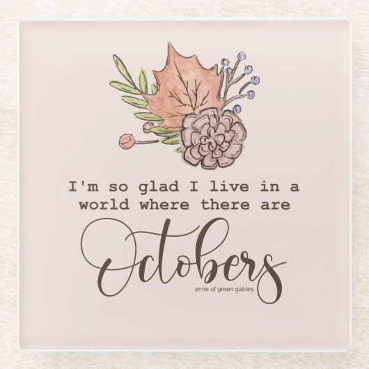 アンヌオブグリーンゲーブルズ引用文 ガラスコースター (正面)