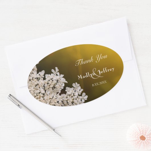 アンヌ女王のレース結婚の感謝してい君 楕円形シール (封筒)