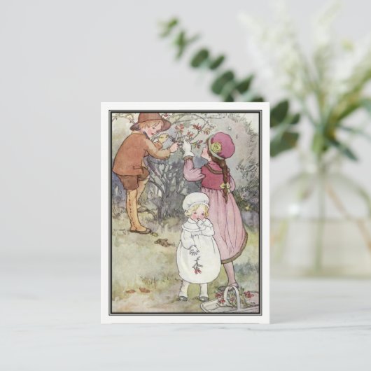 アンヌ・アンダーソンによる果実の採集中の子供たち ポストカード (スタンド正面)