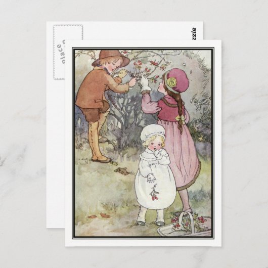 アンヌ・アンダーソンによる果実の採集中の子供たち ポストカード (正面/裏面)
