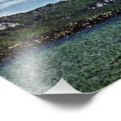 アンネシーフランスの湖のボートと山 フォトプリント (角)