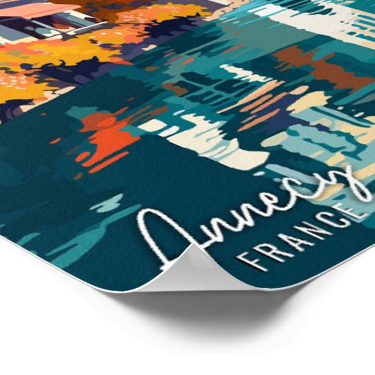 アンネシーフランスアートヴィンテージトラベルイラストレーション ポスター (角)