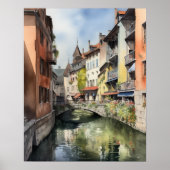 アンネシーフランス風景画プリントポスター ポスター (正面)