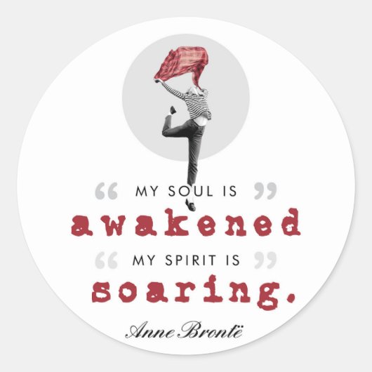 アンネブロンテ詩引用文 – 私の魂が目覚めている ラウンドシール (正面)