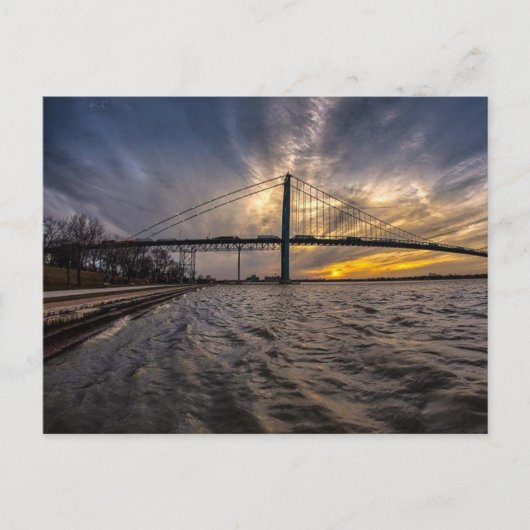 アンバスサドルブリッジオーバーデトロイト川 ポストカード (正面)