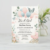 アンバラボホ金ゴールドママシック春ベビーガールシャワー 招待状 (スタンド正面)