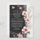 アンバンブーピンク桜さくらんぼブロッサムブライダルシャワー 招待状 (正面)