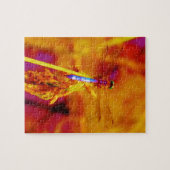 アンバーと暗い赤紫色のレインボードラゴンフライ ジグソーパズル (横)