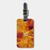アンバーと暗い赤紫色のレインボードラゴンフライ ラゲッジタグ (正面縦)