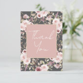 アンバーのピンクのバラありがとうノートカード サンキューカード (スタンド正面)