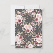 アンバーのピンクのバラありがとうノートカード サンキューカード (裏面)