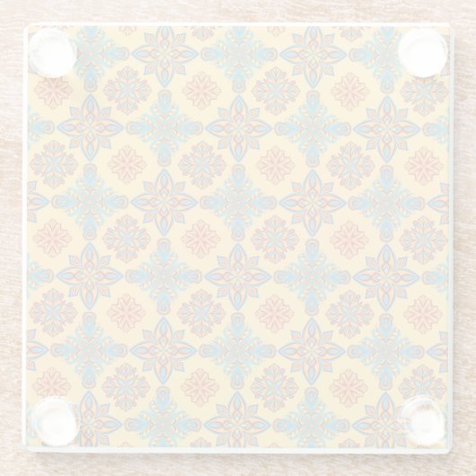 アンバーイエローのマンダラ ガラスコースター (裏面)