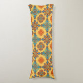 アンバーイエローのマンダラ ボディピロー (正面縦)