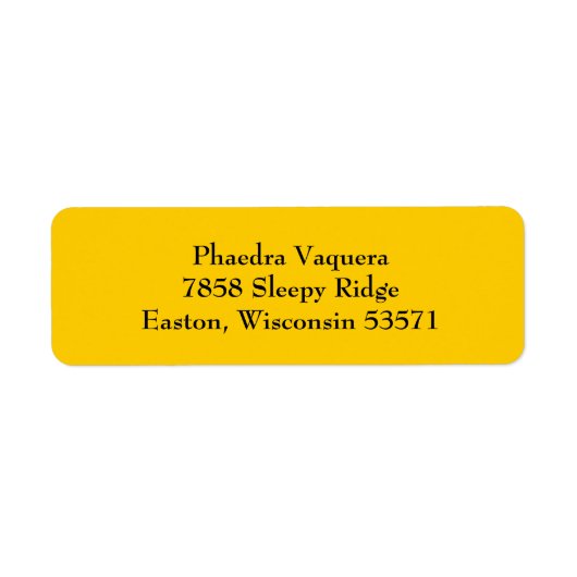 アンバーイエローシンプル差出人住所ラベル ラベル (正面)