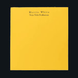 アンバーイエロープレーンエレガントプロフェッショナルモダン ノートパッド<br><div class="desc">企業シンプル向けモダンのミニマルデザイン。このテンプレートは全カスタマイズてのプロフェッショナルの職業に合わせることができる。</div>