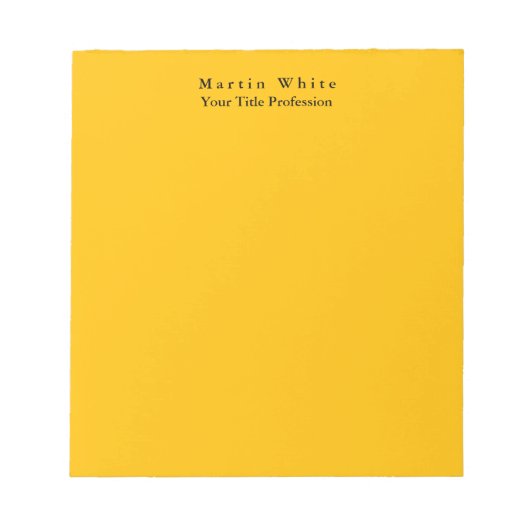 アンバーイエロープレーンエレガントプロフェッショナルモダン ノートパッド (正面)