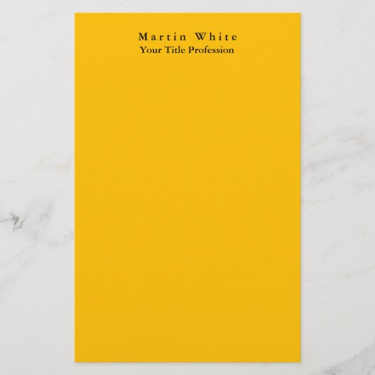 アンバーイエロープレーンエレガントプロフェッショナルモダン 便箋 (正面)