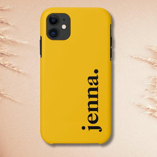 アンバーイエロー 無地 エレガント 名前  Case-Mate iPhoneケース
