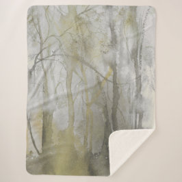 アンバーウィルズウォーターカラー抽象芸術プリント シェルパブランケット