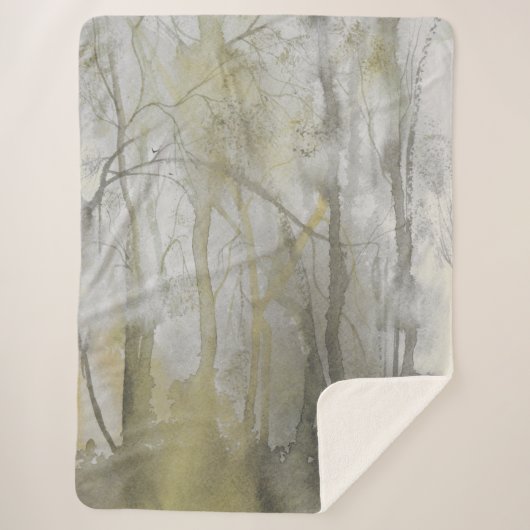 アンバーウィルズウォーターカラー抽象芸術プリント シェルパブランケット (正面)