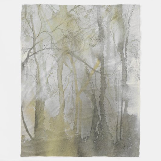 アンバーウィルズウォーターカラー抽象芸術プリント フリースブランケット (正面)