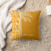 アンバーオレンジキリンアニマルプリント；パーム クッション (ブランケット)