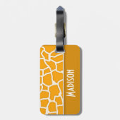 アンバーオレンジキリンプリントパーソナライズされた; ラゲッジタグ (裏面縦)