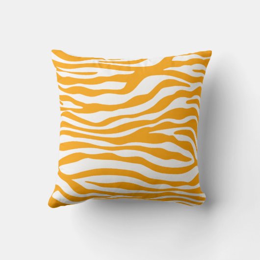 アンバーオレンジゼブラアニマルプリント クッション (裏面)