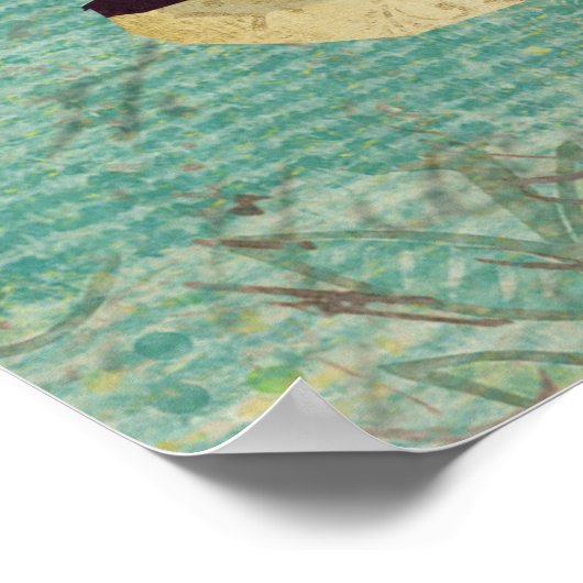 アンバーキツネ&フクロウのアートポスター ポスター (角)