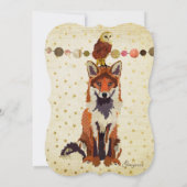 アンバーキツネ&フクロウスターズベビー招待状 招待状 (裏面)