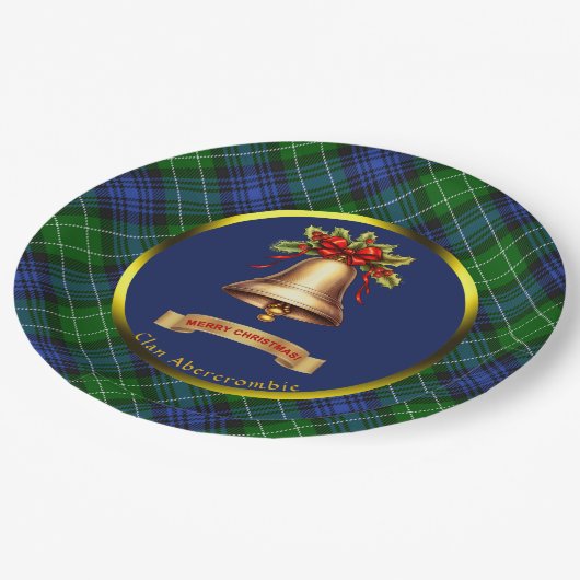 アンバークロムビータータンチェックパーソナライズされたクリスマス ペーパープレート (アングル)