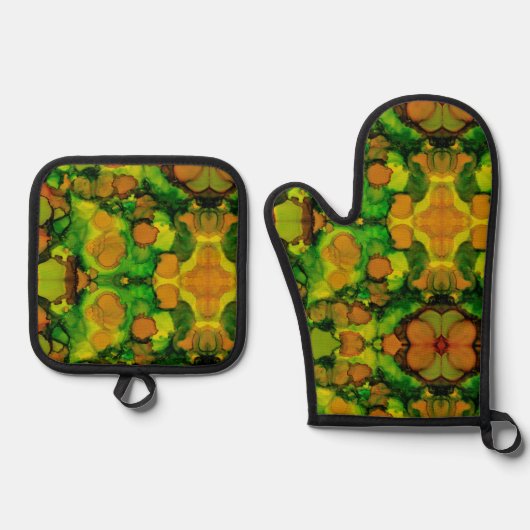 アンバーグローブ 鍋つかみ&鍋敷きセット (正面)