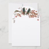 アンバーグロー秋リーフラブバード結婚ズ 招待状 (裏面)