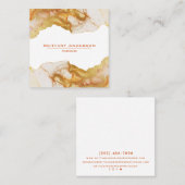 アンバーゴールデンカスタム抽象芸術名刺 スクエア名刺 (正面/裏面)