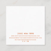 アンバーゴールデンカスタム抽象芸術名刺 スクエア名刺 (裏面)