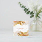 アンバーゴールデンカスタム抽象芸術名刺 スクエア名刺 (スタンド正面)